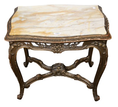 Lot 1465 - A French Painted Marble Top Table, in Louis XV...