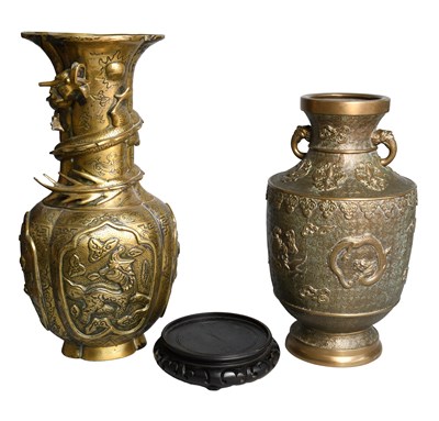 Lot 415 - A Japanese Polished Bronze Vase, late...