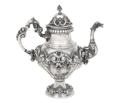 Lot 2103 - A Portuguese Silver Coffee-Pot