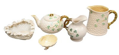 Lot 287 - Belleek Porcelain, including a four strand...
