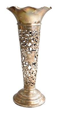 Lot 13 - An Edward VII Silver Vase, by Walker and Hall,...