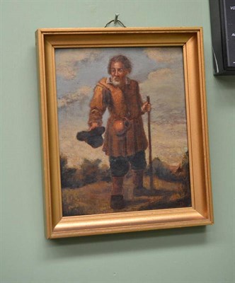 Lot 601 - 19th century oil of a traveller