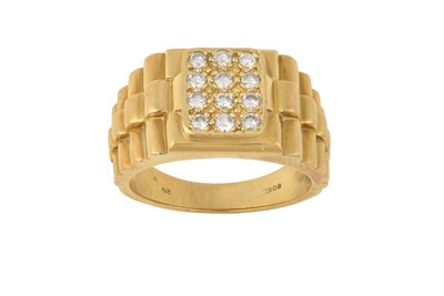 Lot 2259 - An 18 Carat Gold Diamond Ring the rectangular...