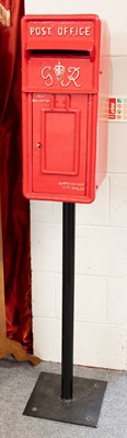 Lot 1533 - A Red Post Box, 25cm by 34cm by 151cm