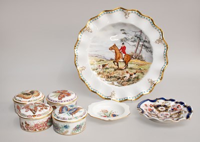 Lot 374 - Four Royal Crown Derby Porcelain Boxes,...