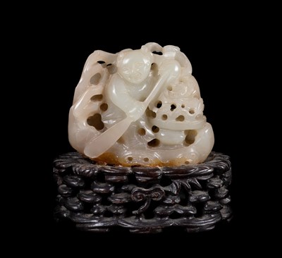 Lot 68 - A Chinese Jade Figure of a Boy, late 19th/20th...