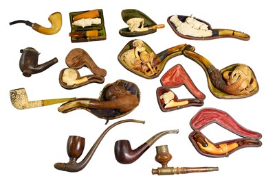 Lot 327 - Various Amber Cheroot Holders and Meerschaum...