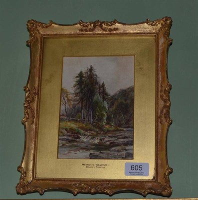 Lot 605 - Harry Sticks (ex.1894 -1911) ";Westgate, Weardale"; signed, watercolour, 17cm by 12cm