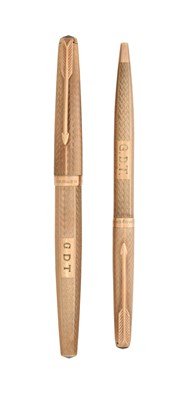 Lot 2041 - An Elizabeth II Gold Fountain-Pen and Ball-Point Pen