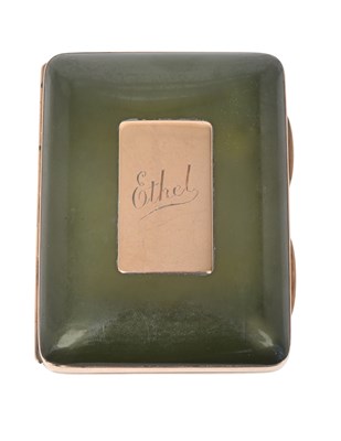 Lot 2042 - An Edward VII Gold and Hardstone Cigarette-Case