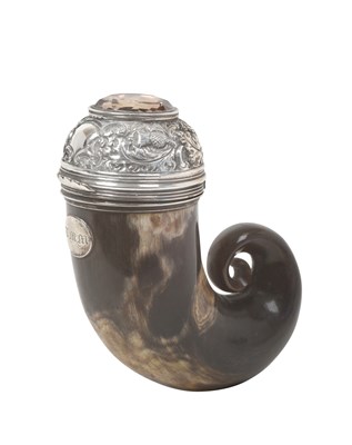 Lot 2046 - A Victorian Scottish Silver-Mounted Ram's Horn Snuff-Mull