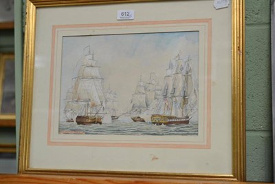 Lot 612 - David King Whitby watercolour and another shipping scene (2)