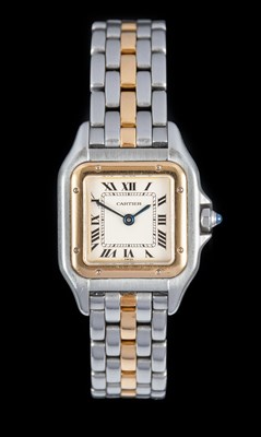 Lot 2404 - Cartier: A Lady's Steel and Gold Wristwatch,...