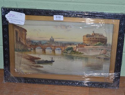 Lot 618 - Gaetano Facciola (19th/20th century), a view of the Castel St Angelo and St Peter's Basilica...