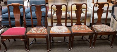 Lot 1414 - A Set of Four George II Mahogany Dining Chairs,...