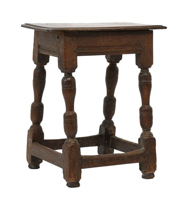 Lot A Charles II Oak Joint Stool, late 17th...