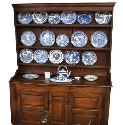 Lot 1356 - An 18th Century Oak Dresser and Rack, with...