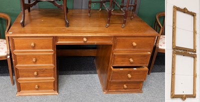 Lot 1487 - A 20th Century Pine Pedestal Desk, 142cm by...