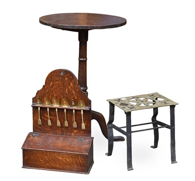 Lot 1393 - An 18th Century Oak Circular Tripod Table, on...