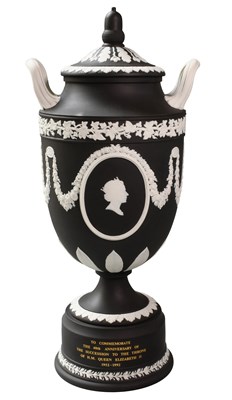Lot 278 - A Wedgwood Black Basalt Jasper Urn and Cover,...