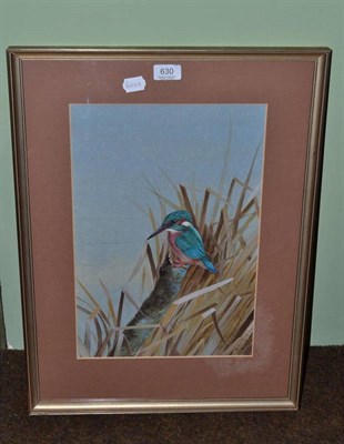 Lot 630 - Philip Rickman, ";Kingfisher"; watercolour, signed and dated 1969, The Tryon Gallery Ltd label...