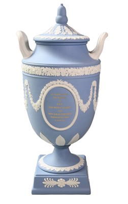 Lot 277 - A Wedgwood Blue Jasper Urn and Cover, in...