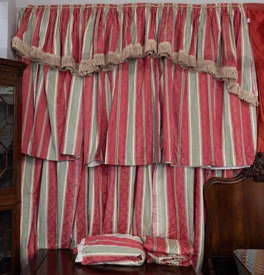 Lot 1205 - Red, Green and White Multi Striped and Brocade...