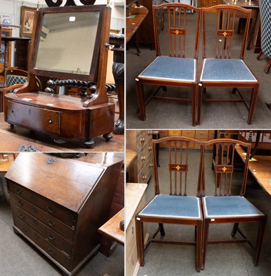 Lot 1380 - A George III Oak Bureau, 93cm by 51cm by 102cm,...