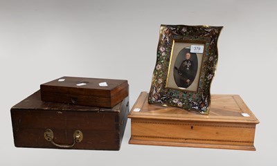 Lot 379 - A Brass and Champleve Enamel Photograph Frame,...