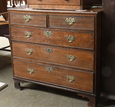 Lot 1384 - An 18th Century Oak Four Height Chest of...