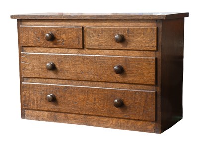 Lot 1385 - An Oak Three Height Chest, composed of 18th...