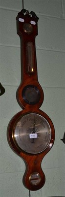 Lot 642 - A mahogany wheel barometer