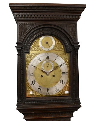 Lot 1477 - A Carved Oak Eight Day Longcase Clock, signed...