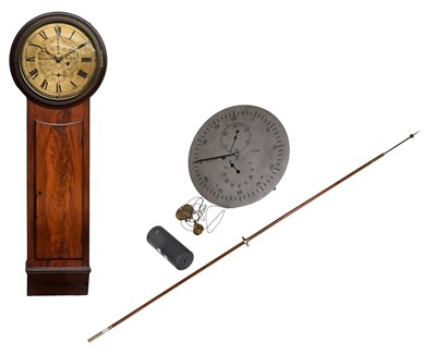 Lot 1456 - A Mahogany 12" Drop Dial Wall Timepiece, the...