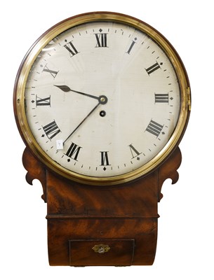 Lot 1481 - A Mahogany 12" Drop Dial Wall Timepiece, circa...