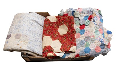 Lot 348 - Late 19th Century Cotton Patchwork Bed Cover,...