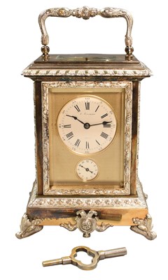Lot 284 - A French Silvered Brass Strike and Repeat...
