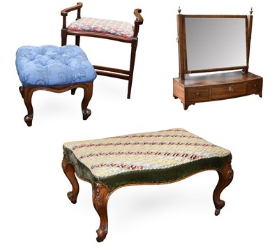 Lot 1371 - A Large 19th Century Mahogany Framed Footstool,...