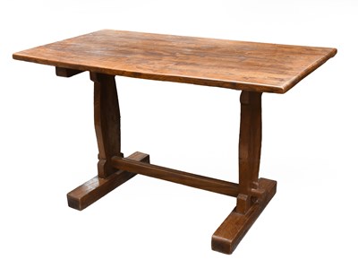 Lot 1379 - A 20th Century Oak Farmhouse Kitchen Table,...
