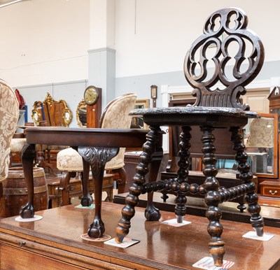 Lot 1387 - A Victorian Carved Oak Chair, with pierced...