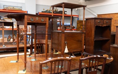 Lot 1386 - A George III Mahogany Whatnot Stand, with two...