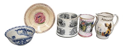 Lot 308 - A Prattware Jug, early 19th century, Admiral...