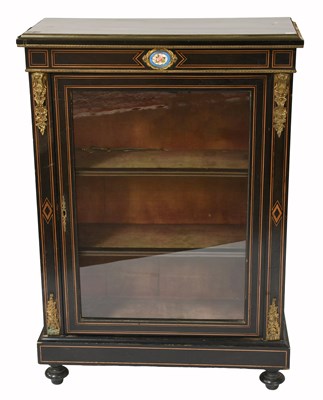 Lot 479 - A Victorian Ebonised Side Cabinet, with gilt...