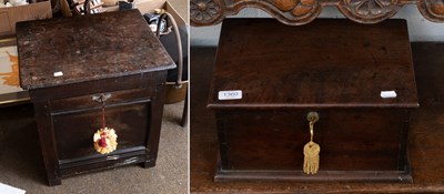 Lot 1360 - An 18th Century Oak Hinged Box, of pegged...