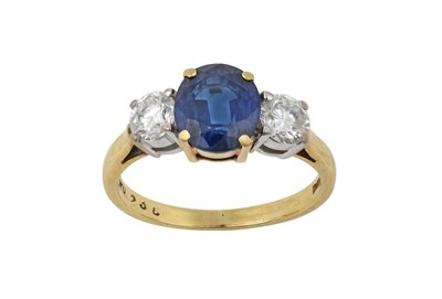 Lot 2284 - An 18 Carat Gold Sapphire and Diamond Three...