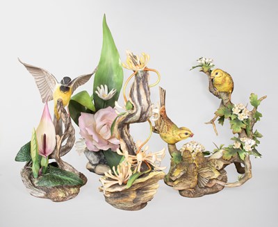 Lot 522 - Boehm Coloured Bisque Porcelain, "Grey Wagtail...