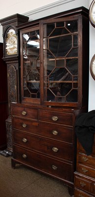 Lot 1478 - A George III Mahogany Bookcase, the astragal...