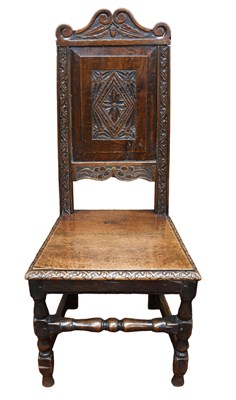 Lot 1419 - An Early 19th Century Provincial Oak Chair,...