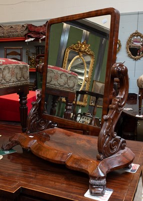 Lot 1433 - A Victorian Mahogany Dressing Table Mirror, on...