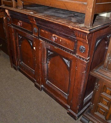 Lot 671 - Victorian Gothic pine sideboard